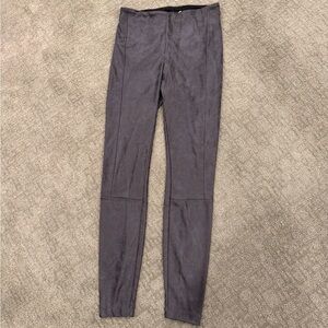 S Lysee Charcoal Black Faux Suede Pull On Skinny Leg Pants